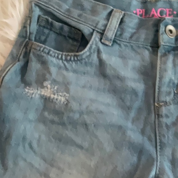 The Children’s Place Blue Jean Shorts Distressed Denim - Picture 3 of 5